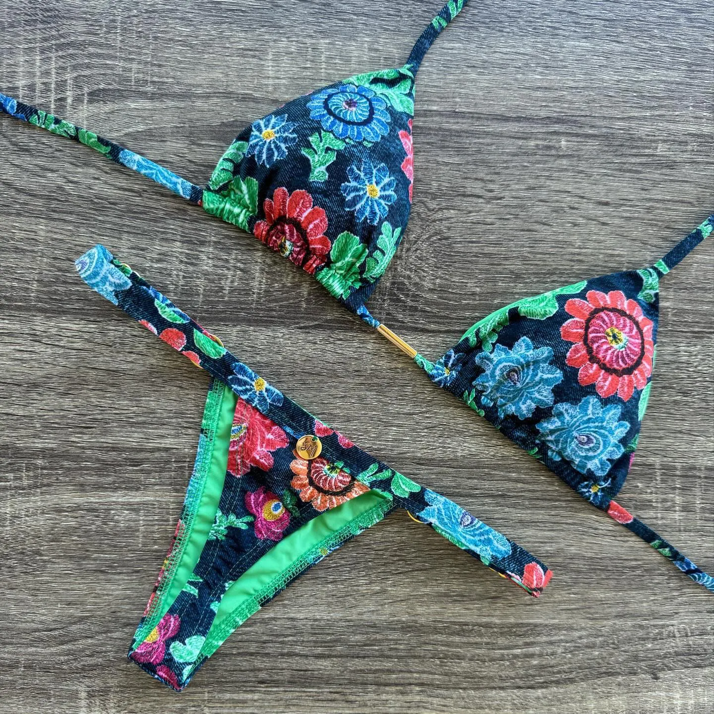 Fashion Flower Print Sexy Split Bikini