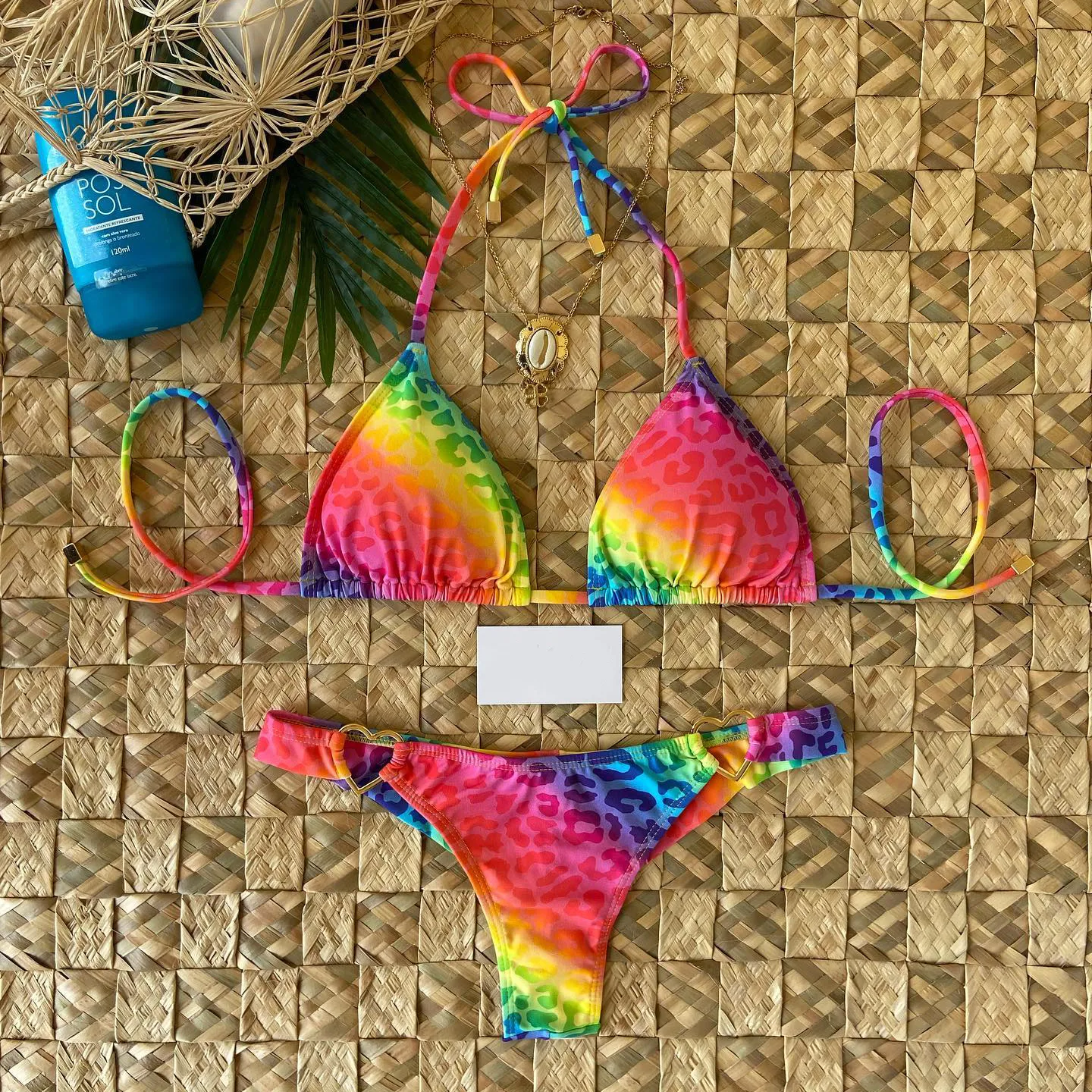 rainbow print bikini