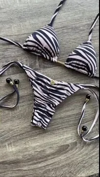 Fashion Zebra Print Sexy Split Bikini