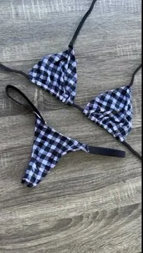 Plaid Print Sexy Split Bikini