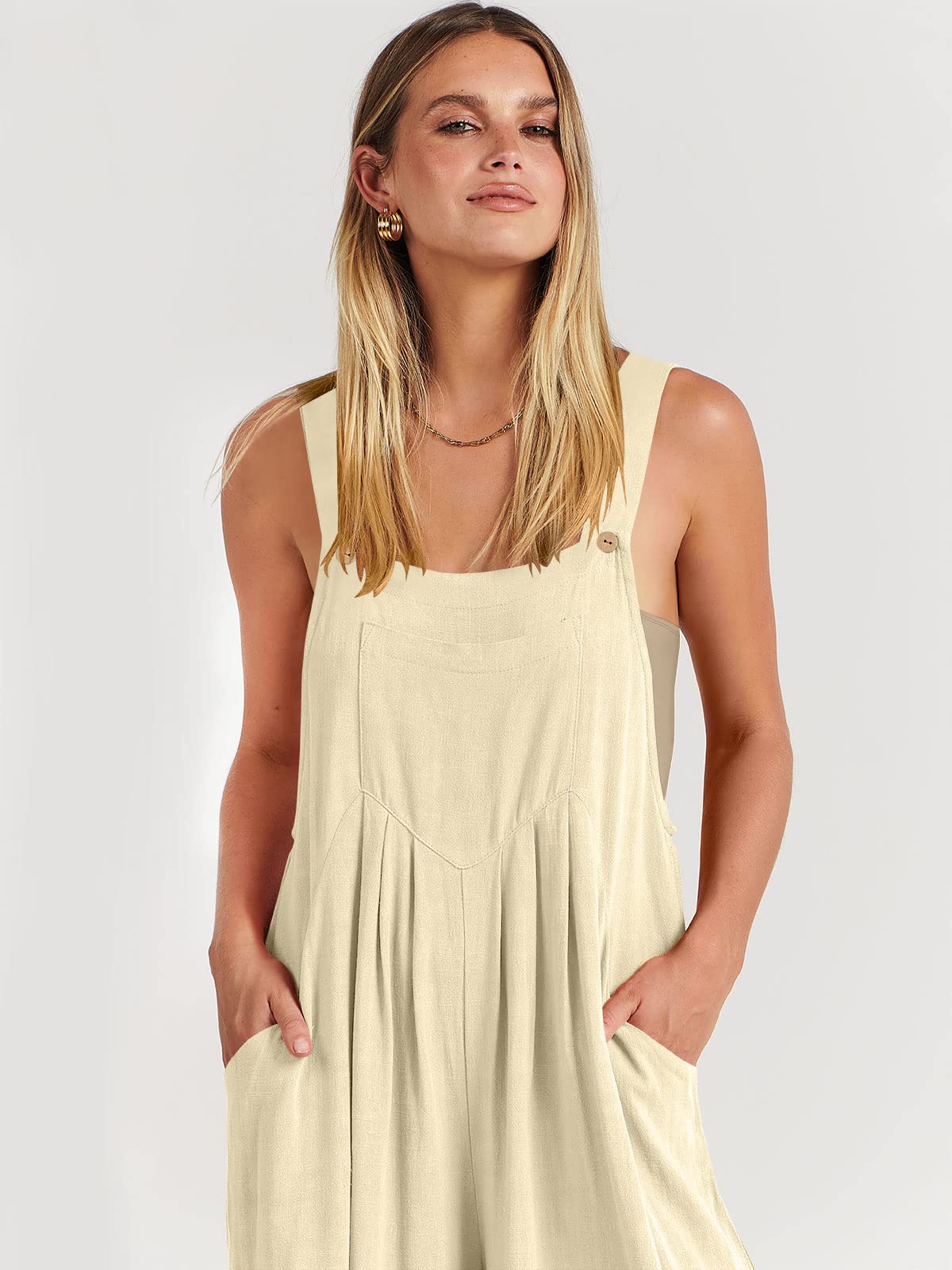 Last Day 49% OFF🔥Women's Sleeveless Wide Leg Jumpsuit with Pockets