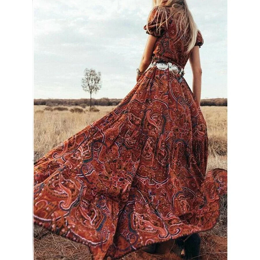 Cowgirl Button Down Paisley Tribal Dress